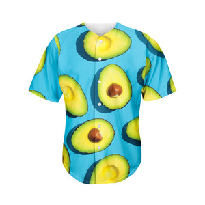 Avocado Cut In Half Print Men's Baseball Jersey