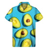 Avocado Cut In Half Print Men's Short Sleeve Shirt