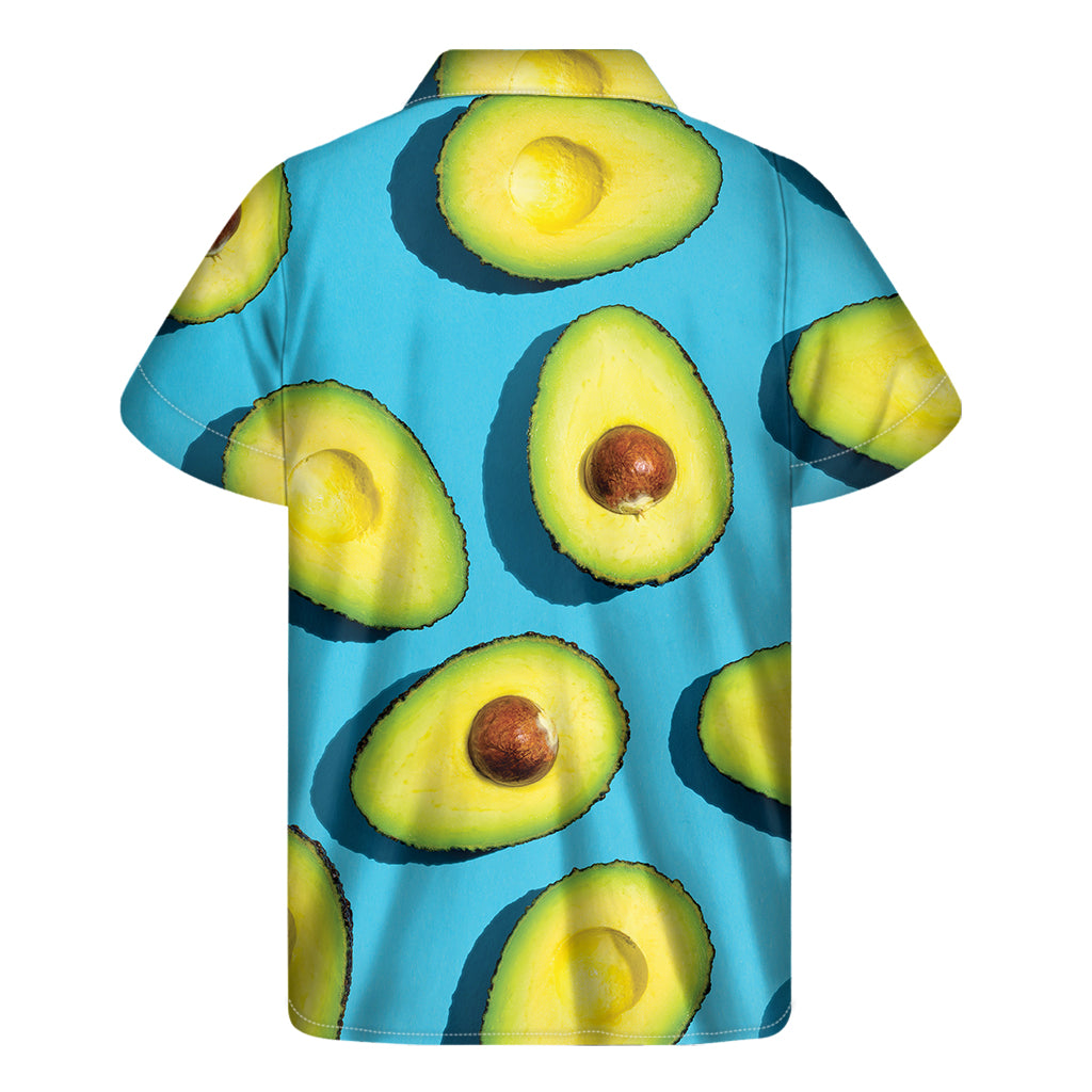 Avocado Cut In Half Print Men's Short Sleeve Shirt