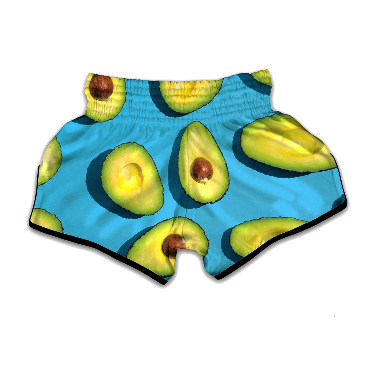 Avocado Cut In Half Print Muay Thai Boxing Shorts