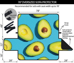 Avocado Cut In Half Print Oversized Sofa Protector