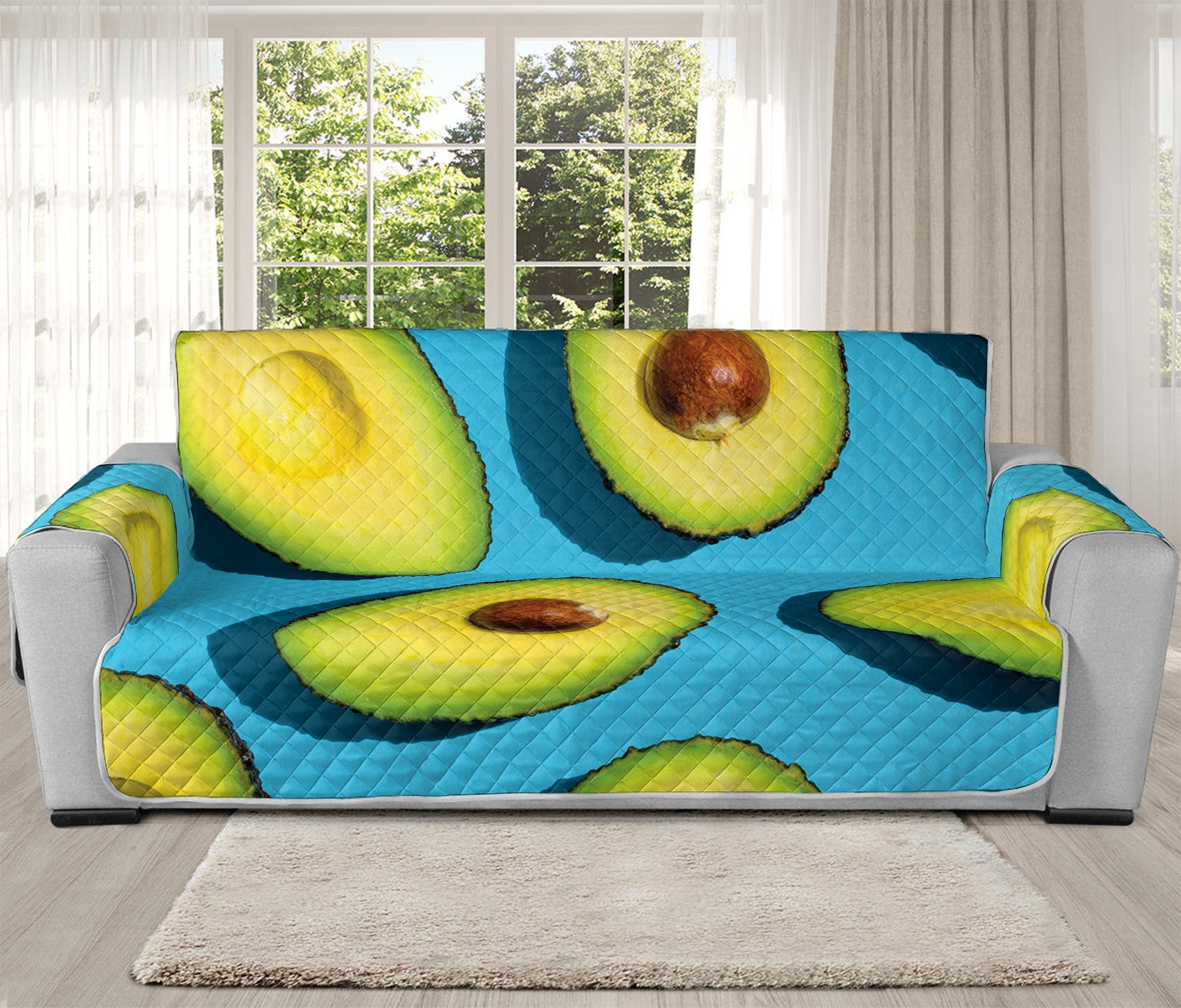 Avocado Cut In Half Print Oversized Sofa Protector