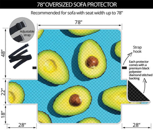 Avocado Cut In Half Print Oversized Sofa Protector