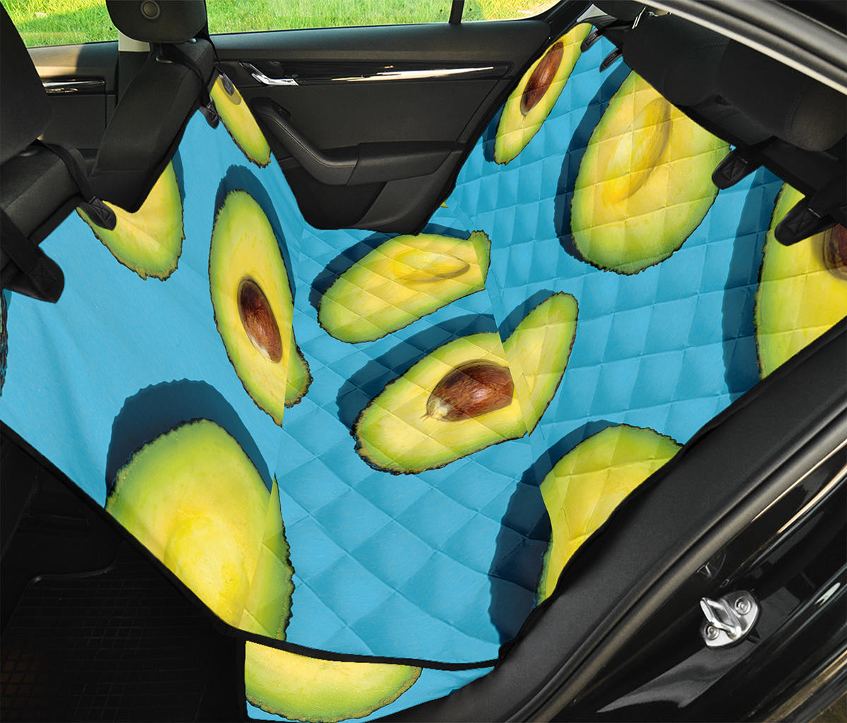 Avocado Cut In Half Print Pet Car Back Seat Cover