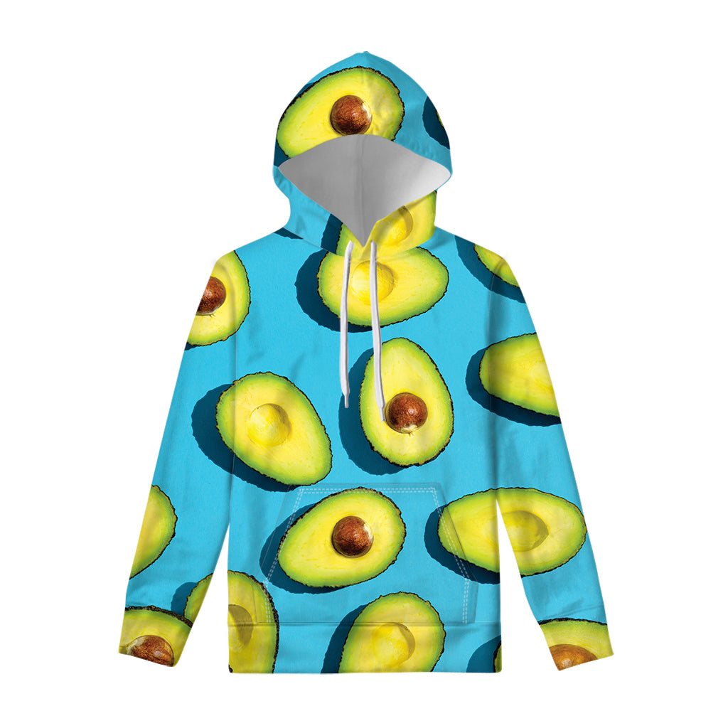 Avocado Cut In Half Print Pullover Hoodie