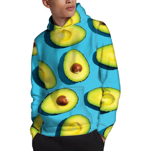 Avocado Cut In Half Print Pullover Hoodie