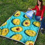 Avocado Cut In Half Print Quilt