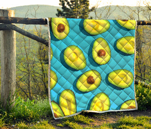 Avocado Cut In Half Print Quilt