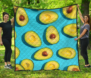 Avocado Cut In Half Print Quilt