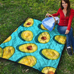 Avocado Cut In Half Print Quilt