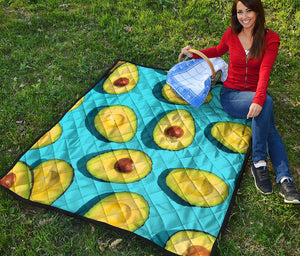 Avocado Cut In Half Print Quilt