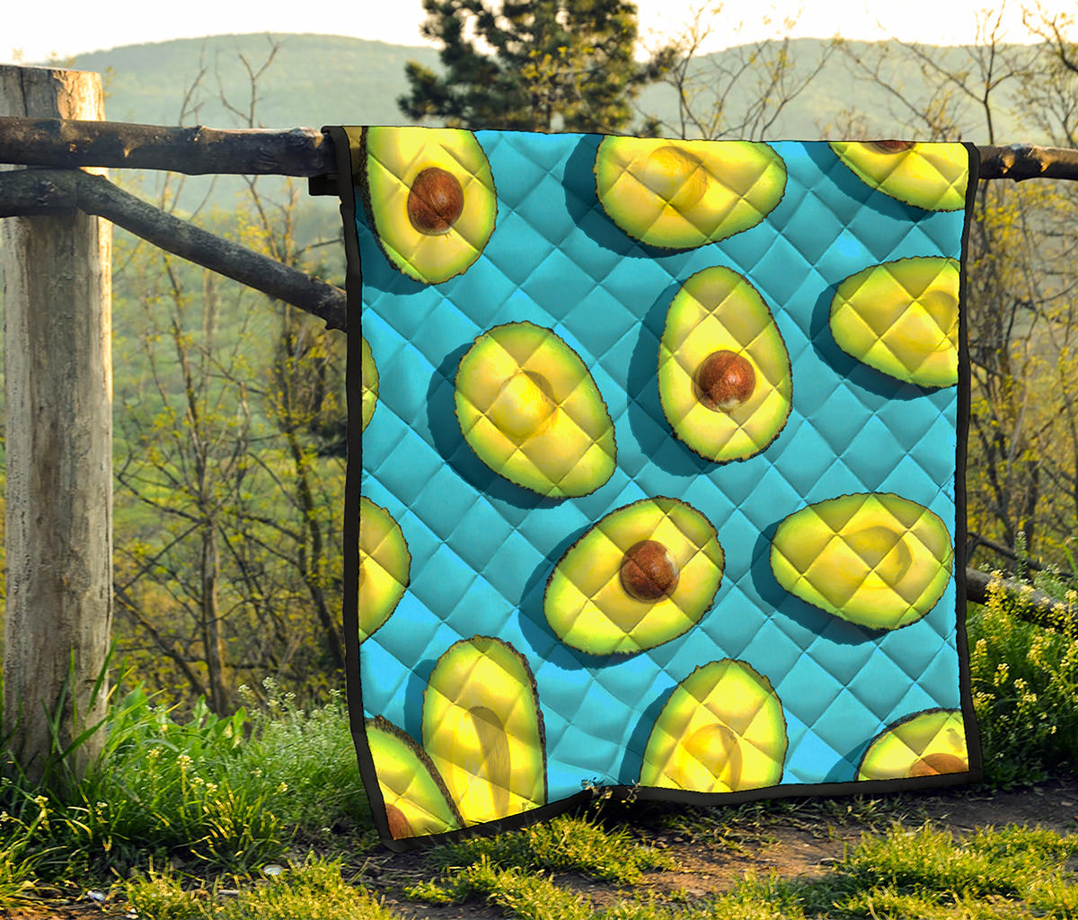 Avocado Cut In Half Print Quilt