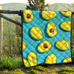 Avocado Cut In Half Print Quilt