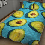 Avocado Cut In Half Print Quilt Bed Set