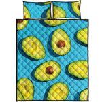 Avocado Cut In Half Print Quilt Bed Set