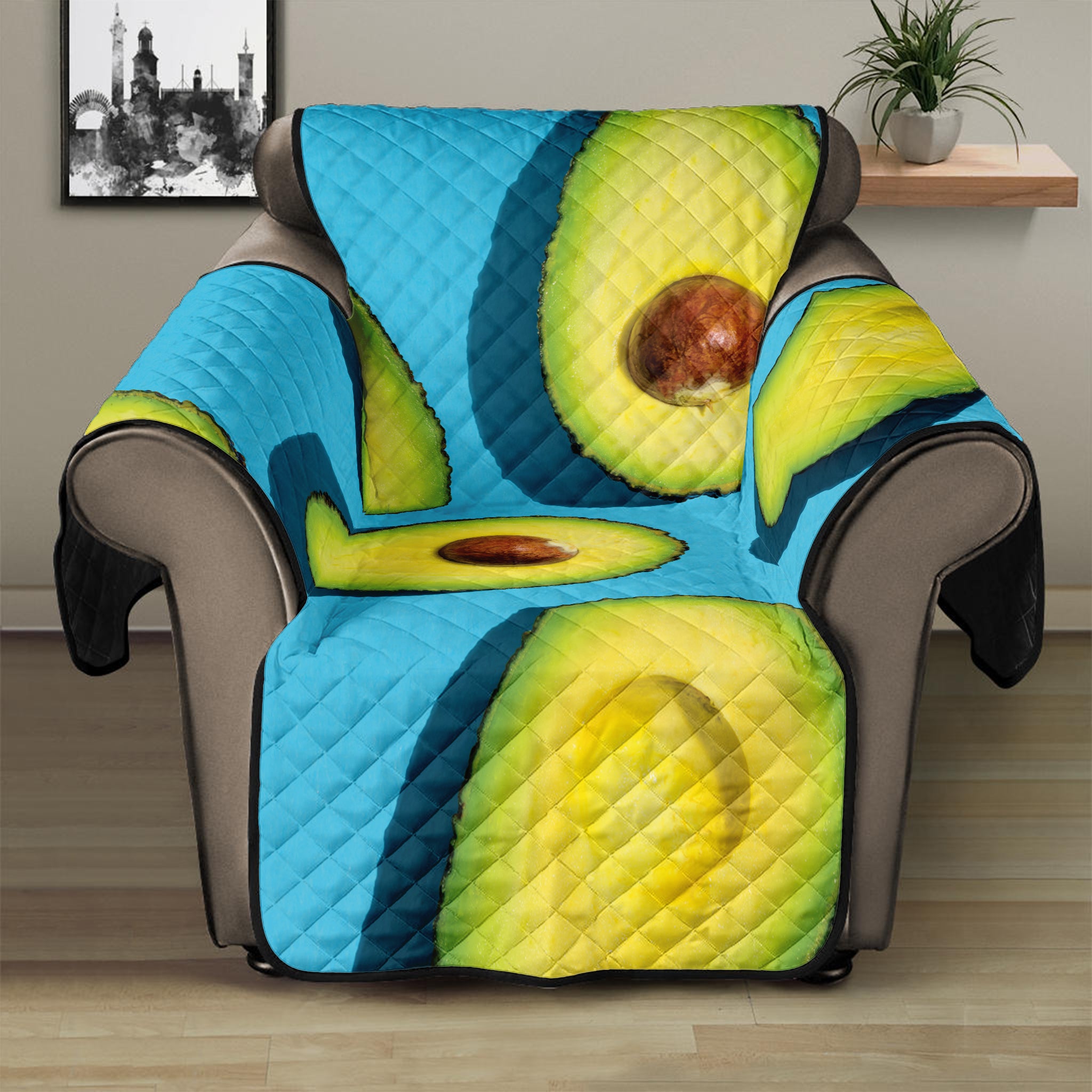 Avocado Cut In Half Print Recliner Protector