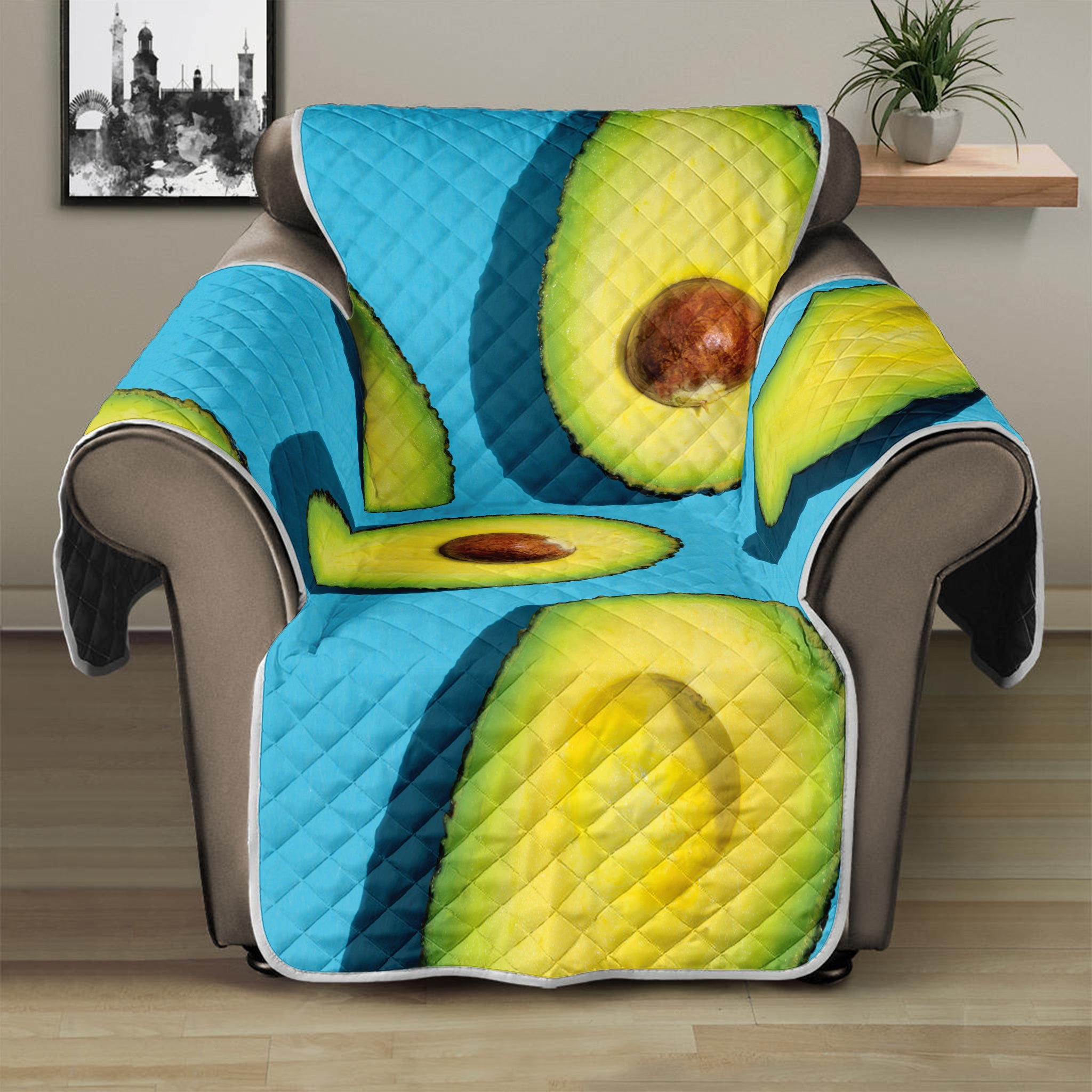 Avocado Cut In Half Print Recliner Protector