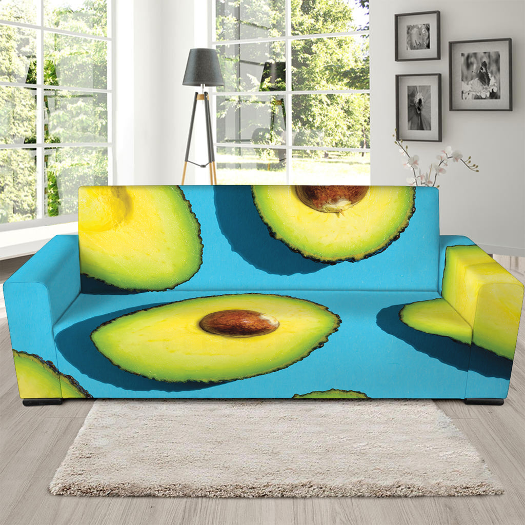 Avocado Cut In Half Print Sofa Slipcover