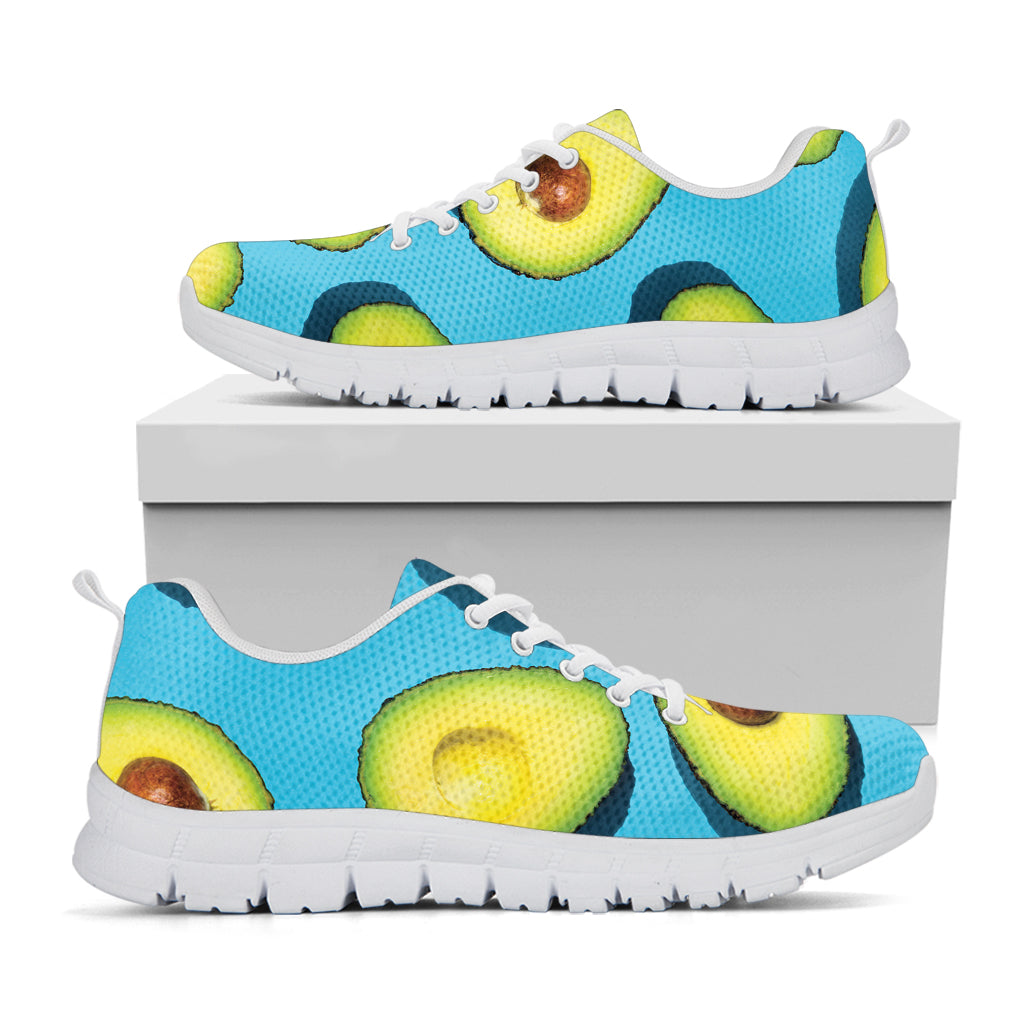 Avocado Cut In Half Print White Sneakers