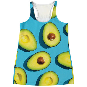 Avocado Cut In Half Print Women's Racerback Tank Top