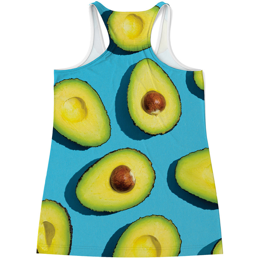 Avocado Cut In Half Print Women's Racerback Tank Top