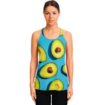 Avocado Cut In Half Print Women's Racerback Tank Top