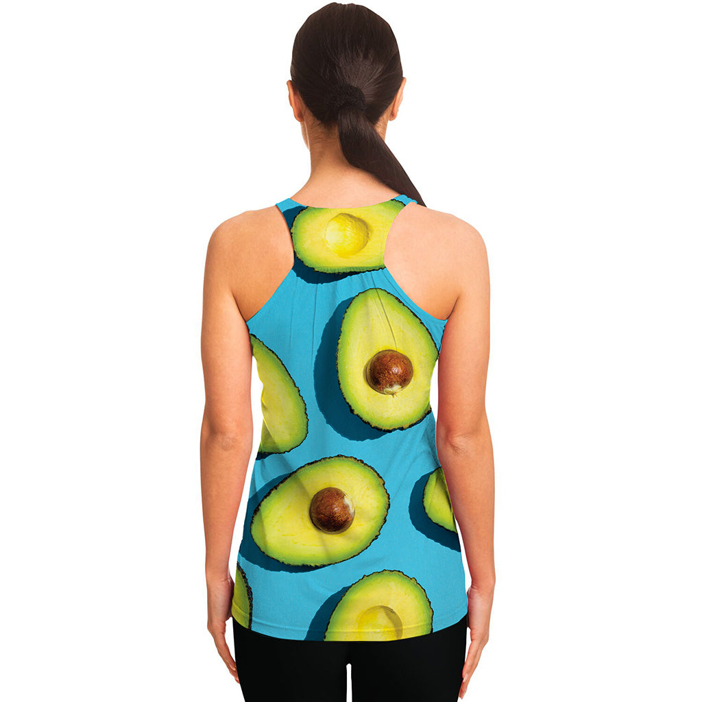 Avocado Cut In Half Print Women's Racerback Tank Top