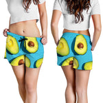 Avocado Cut In Half Print Women's Shorts