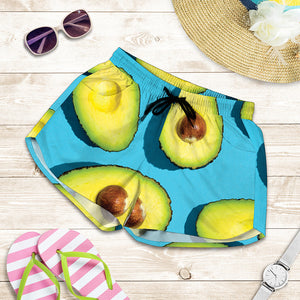 Avocado Cut In Half Print Women's Shorts