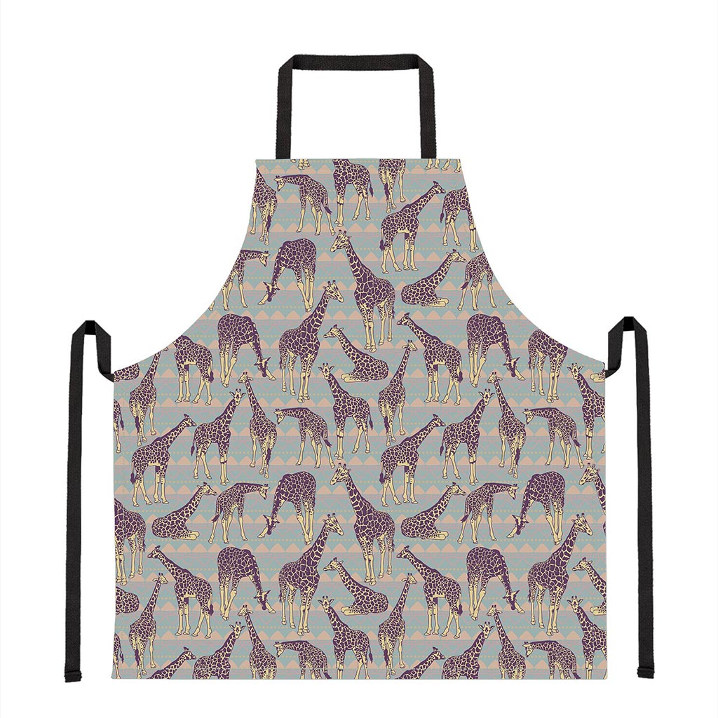 Aztec Giraffe Pattern Print Apron