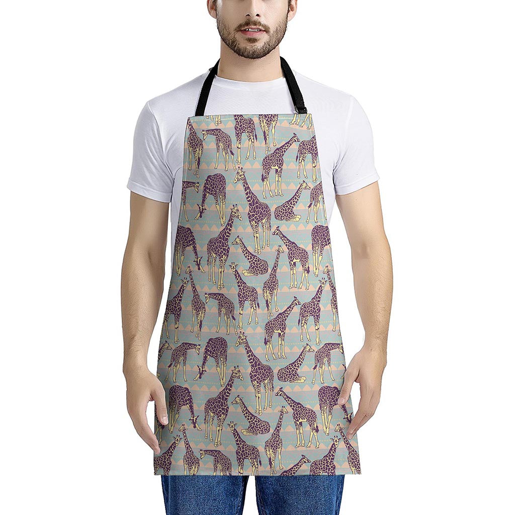 Aztec Giraffe Pattern Print Apron