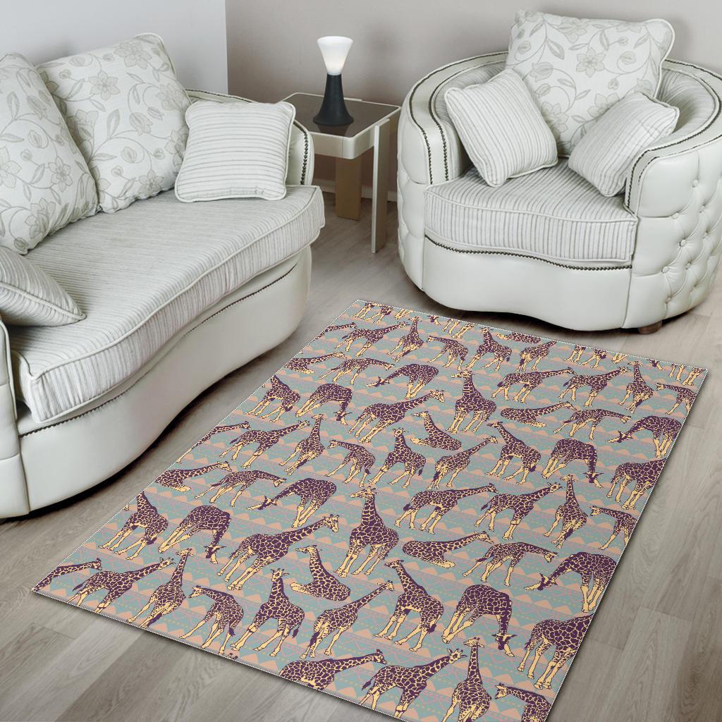 Aztec Giraffe Pattern Print Area Rug GearFrost