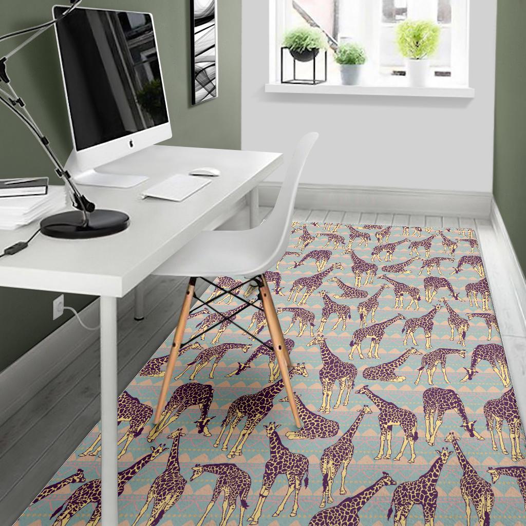 Aztec Giraffe Pattern Print Area Rug GearFrost