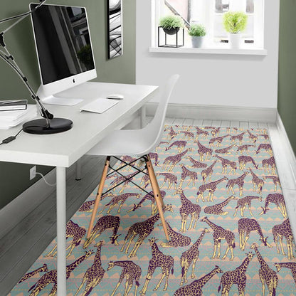 Aztec Giraffe Pattern Print Area Rug GearFrost