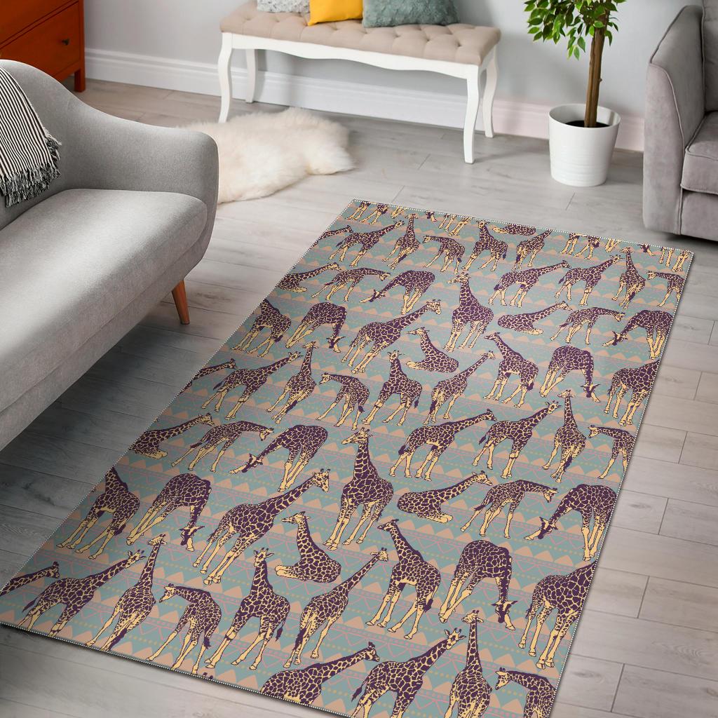 Aztec Giraffe Pattern Print Area Rug GearFrost