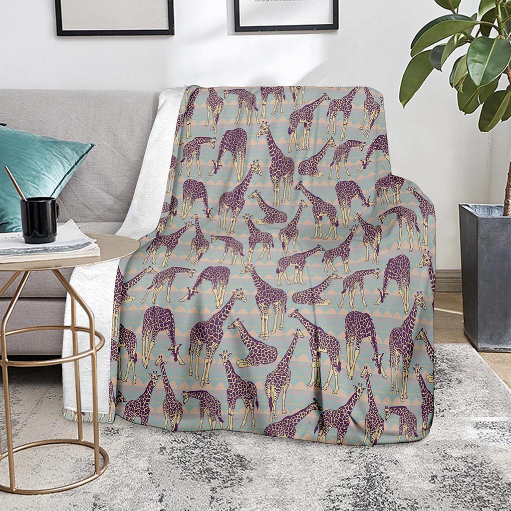 Aztec Giraffe Pattern Print Blanket