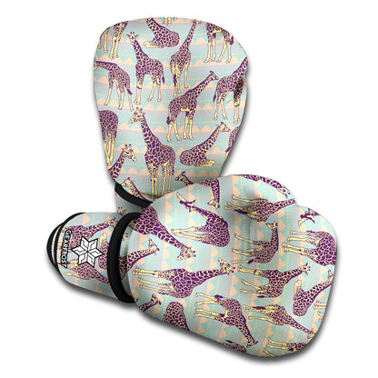 Aztec Giraffe Pattern Print Boxing Gloves