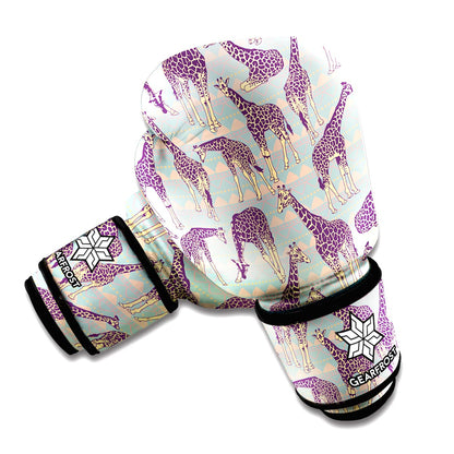Aztec Giraffe Pattern Print Boxing Gloves