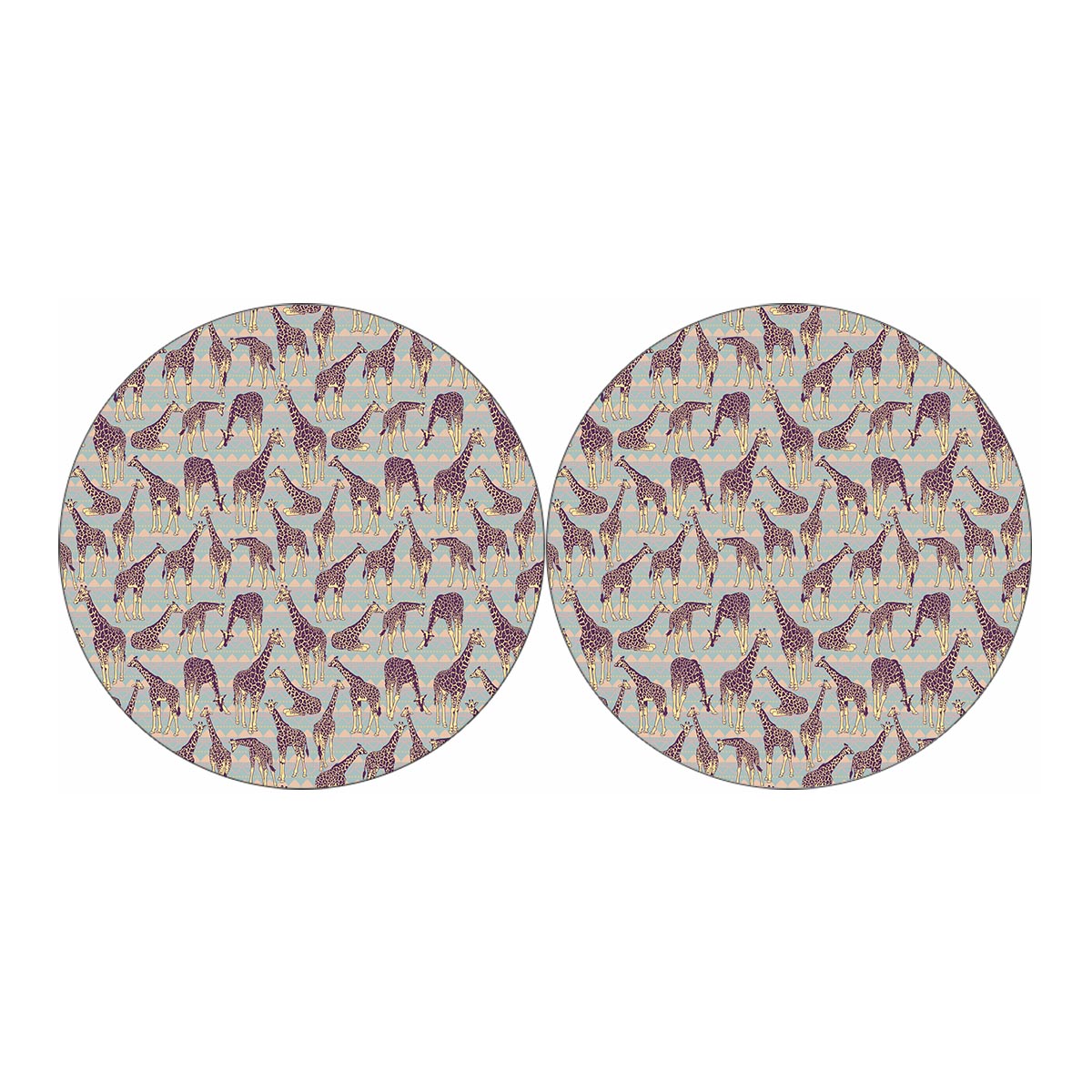 Aztec Giraffe Pattern Print Car Coasters
