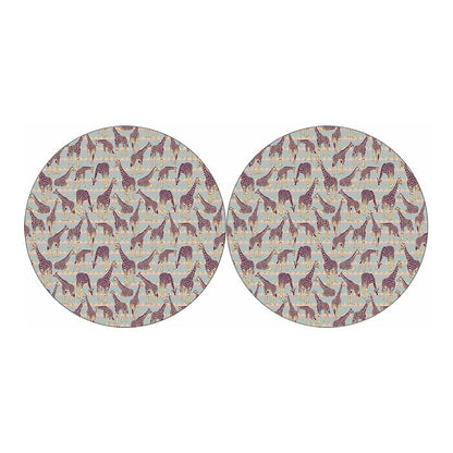 Aztec Giraffe Pattern Print Car Coasters