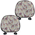 Aztec Giraffe Pattern Print Car Headrest Covers