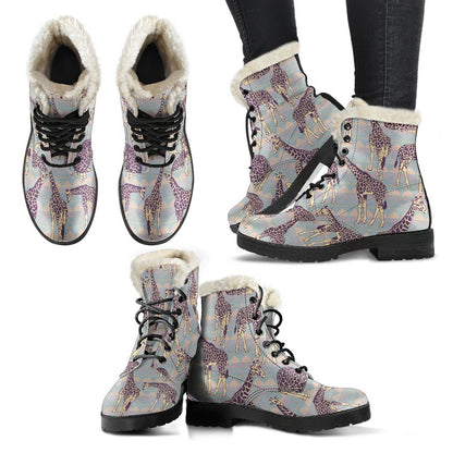 Aztec Giraffe Pattern Print Comfy Boots GearFrost