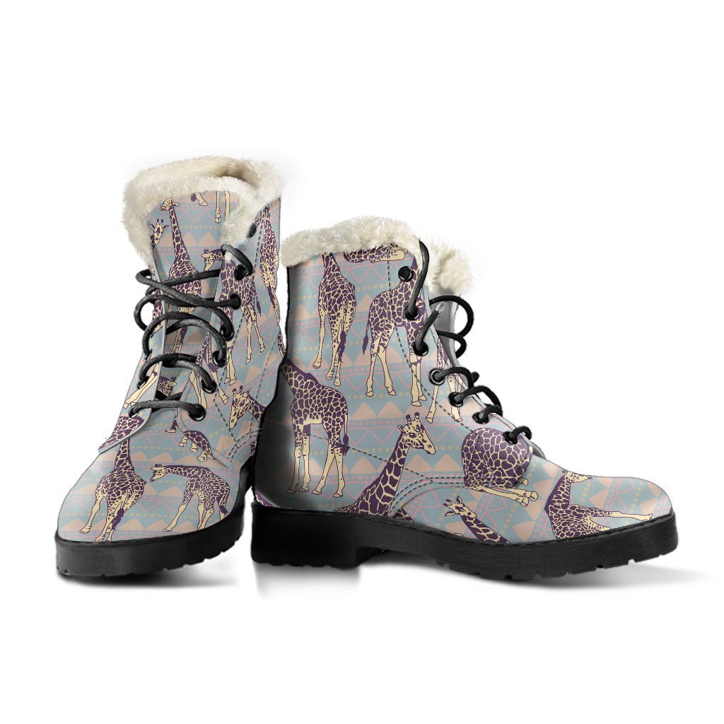 Aztec Giraffe Pattern Print Comfy Boots GearFrost