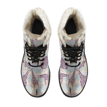 Aztec Giraffe Pattern Print Comfy Boots GearFrost