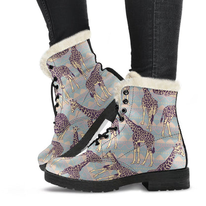 Aztec Giraffe Pattern Print Comfy Boots GearFrost