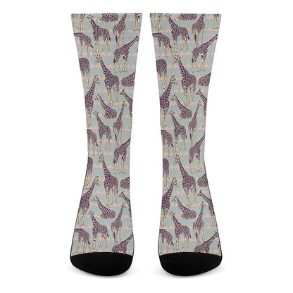 Aztec Giraffe Pattern Print Crew Socks