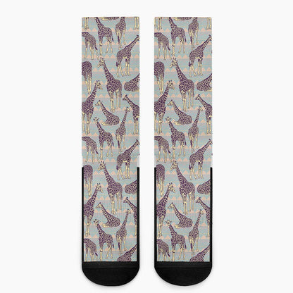 Aztec Giraffe Pattern Print Crew Socks