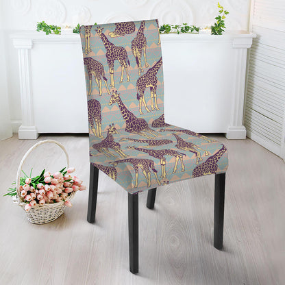 Aztec Giraffe Pattern Print Dining Chair Slipcover