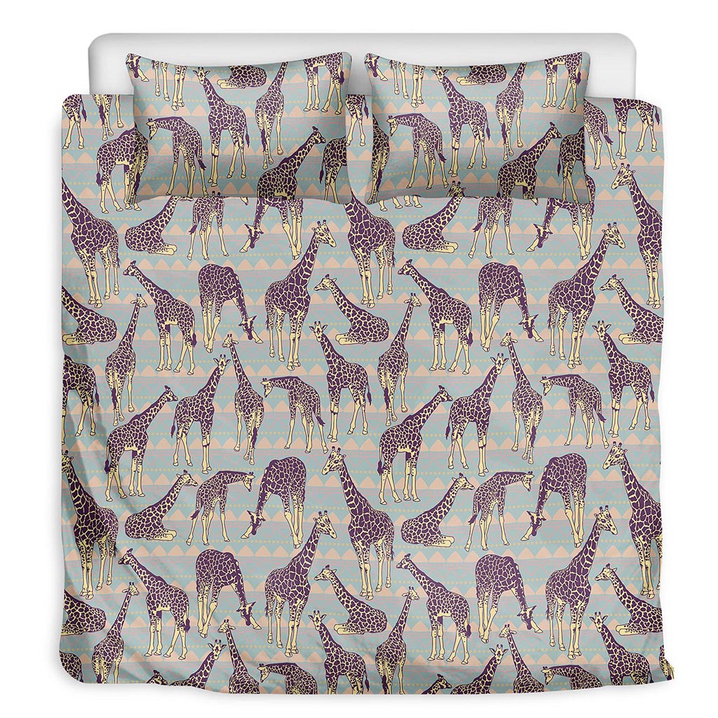Aztec Giraffe Pattern Print Duvet Cover Bedding Set
