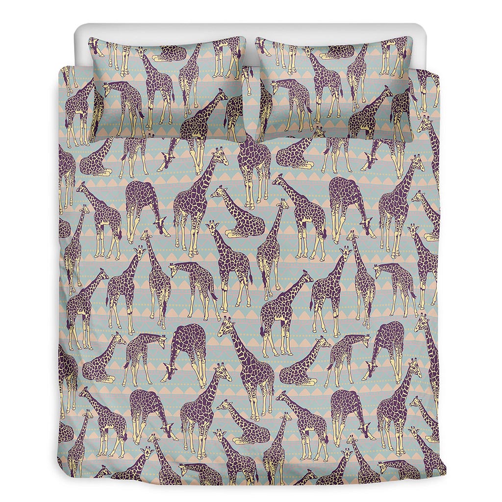 Aztec Giraffe Pattern Print Duvet Cover Bedding Set
